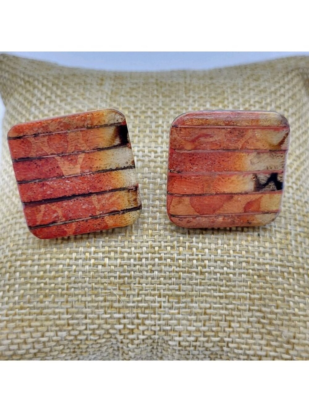 Stunning Vintage Sponge Coral Clop Earrings Natural beachy Sexy Mermaid